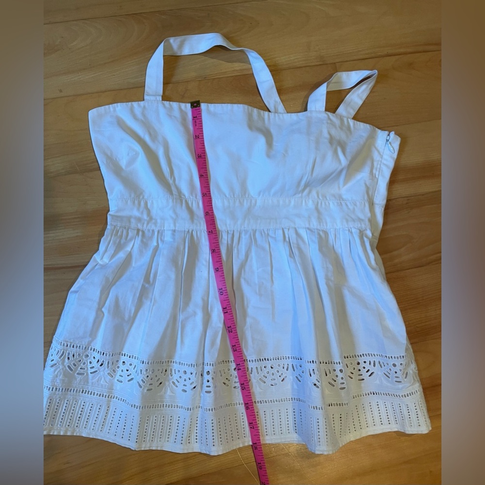 WHIT New York White Cotton Sleeveless Eyelet Blouse - Picture 7 of 8